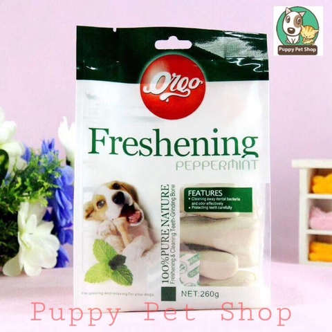 🐩Xương Gặm Sạch Răng Vị Bạc Hà Freshening Peppermint Orgo 260g 🦴