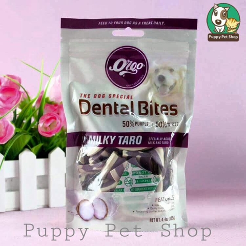 Bánh thưởng cho chó vị khoai môn - Orgo Dental Bites Milky Taro🥛 🥔