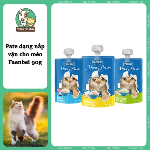Pate dạng túi có nắp vặn cho mèo lứa tuổi Faenbei Ngon miệng, Dinh dưỡng cao 90g