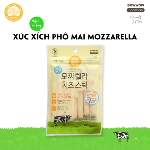 Đồ thưởng Bowwow xúc xích phô mai mozzarella cho thú cưng 70g