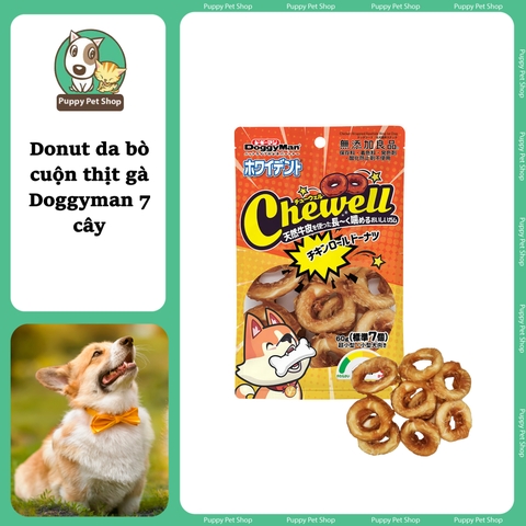 Donut da bò cuộn thịt gà Doggyman 7 cây 95g