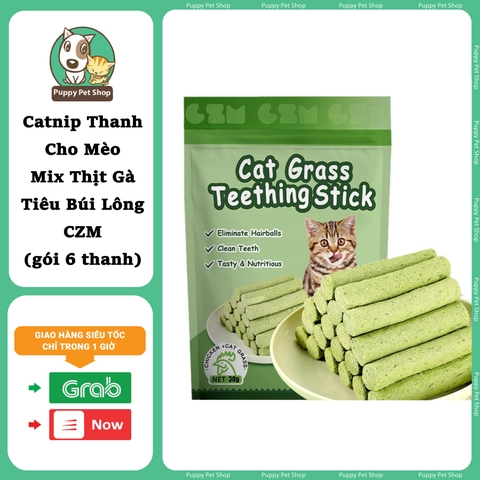 Catnip Thanh Cho Mèo Mix Thịt Gà Tiêu Búi Lông CZM - Gói 6 thanh