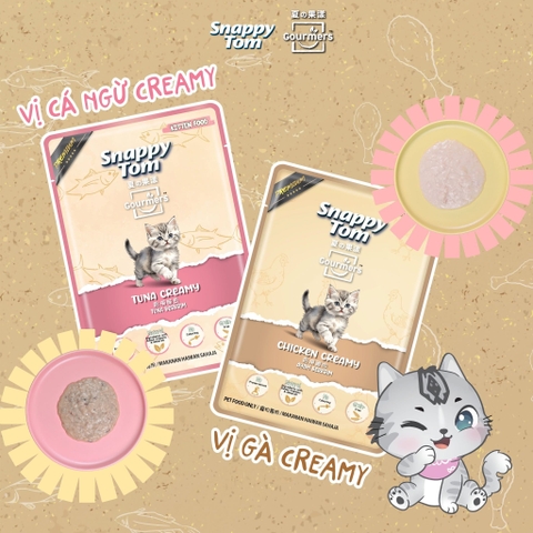 Pate Snappy Tom dạng kem Creamy cho mèo con 70g