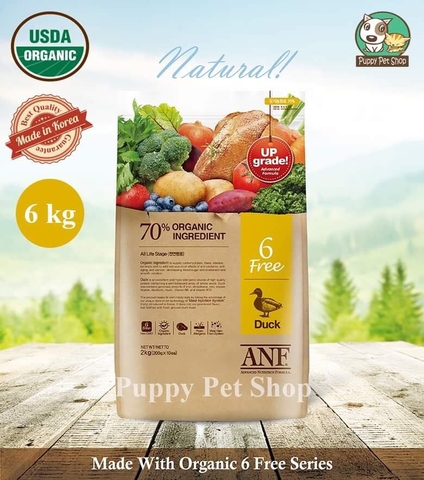 Thức ăn hạt hữu cơ ANF 6Free cho chó vị vịt 6kg 🦆