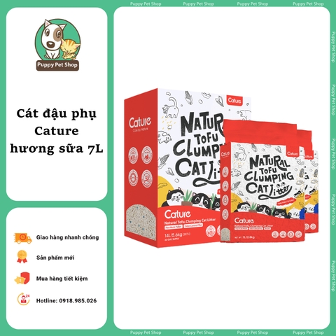 Cát vệ sinh hữu cơ cho mèo Cature Natural Tofu Clumping 7L