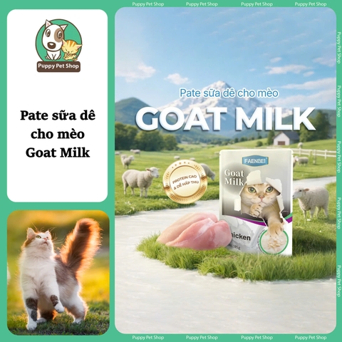 Pate sữa dê thịt tươi cho mèo Faenbei Ngon miệng, Dinh dưỡng cao, Cho mọi độ tuổi 85g