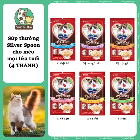 Súp thưởng Silver Spoon cho mèo mọi lứa tuổi (4 THANH)