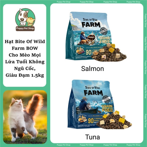 Hạt Bite Of Wild Farm BOW Cho Mèo Mọi Lứa Tuổi Không Ngũ Cốc, Giàu Đạm 1.5kg