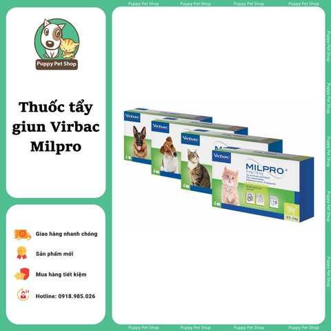 Thuốc tẩy giun Virbac Milpro