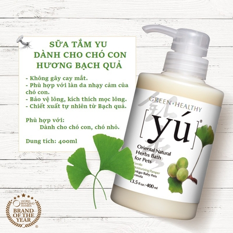 Sữa tắm Yu dành cho chó con hương Bạch Quả