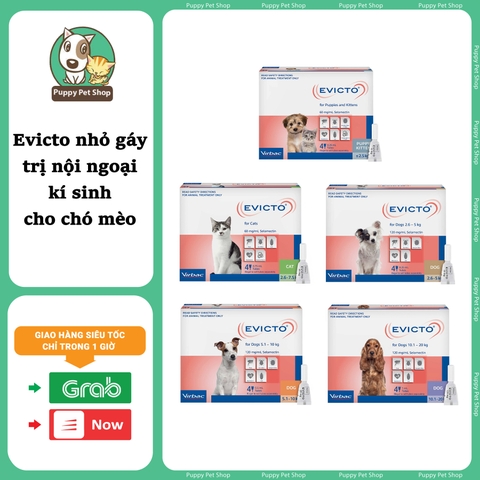 Evicto Virbac nhỏ gáy trị nội ngoại kí sinh cho chó mèo