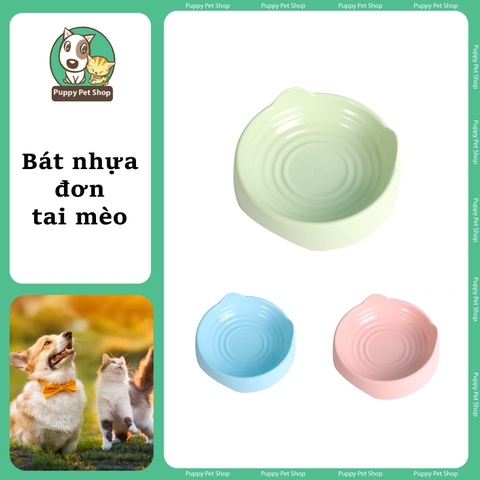 Bát nhựa đơn tai mèo nhỏ cho thú cưng
