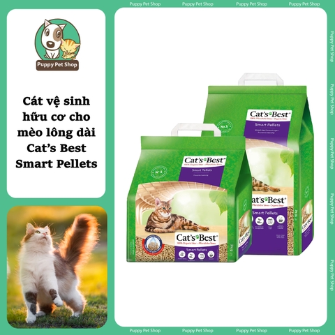 Cát vệ sinh hữu cơ vón cục cho mèo lông dài CatsBest Smart Pellets