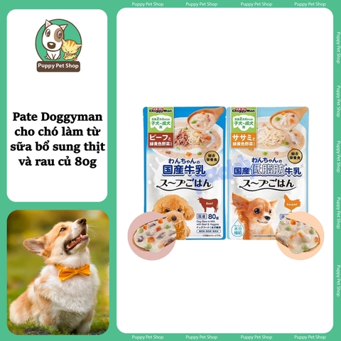 Pate Doggyman cho chó làm từ sữa bổ sung thịt và rau củ 80g