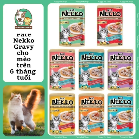Pate Nekko Gravy dành cho mèo trưởng thành trên 6 tháng tuổi 70g