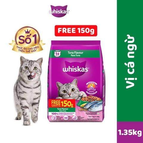 Hạt Whiskas Adult cho Mèo trưởng thành trên 12 tháng tuổi 1.35kg