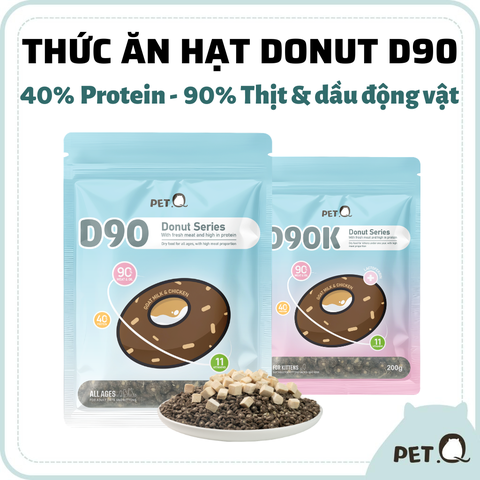 Thức ăn hạt cho Mèo DONUT D90 PETQ