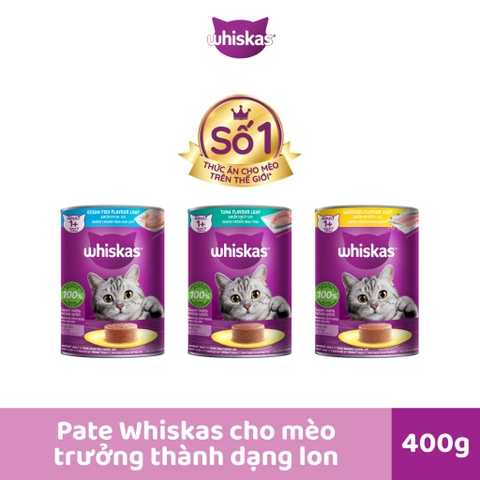Pate lon Whiskas cho mèo trưởng thành 400g
