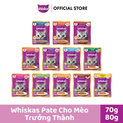 Pate Whiskas cho mèo trưởng thành 80g