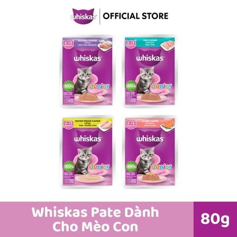 Pate Whiskas Junior dành cho Mèo con dưới 12 tháng tuổi 80g