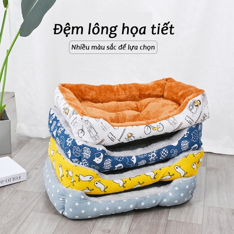 Đệm lông họa tiết Cao Cấp Cho Chó Mèo