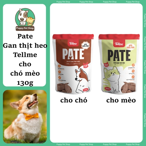 🍀 Pate Gan thịt heo Tellme cho Chó Mèo 130g 🐶