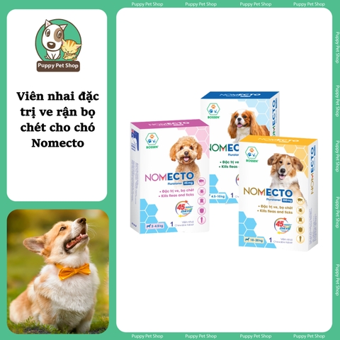 Viên nhai đặc trị ve rận bọ chét cho chó Nomecto