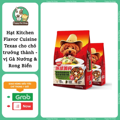 Hạt Kitchen Flavor Cuisine Texas cho chó trưởng thành - vị Gà Nướng & Rong Biển