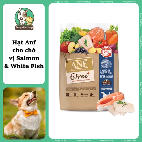 Hạt hữu cơ ANF 6Free cho chó mọi lứa tuổi vị cá hồi & cá trắng  🍣