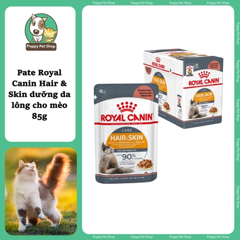 Pate Royal Canin Hair&Skin cho Mèo trưởng thành chăm sóc da lông 85g