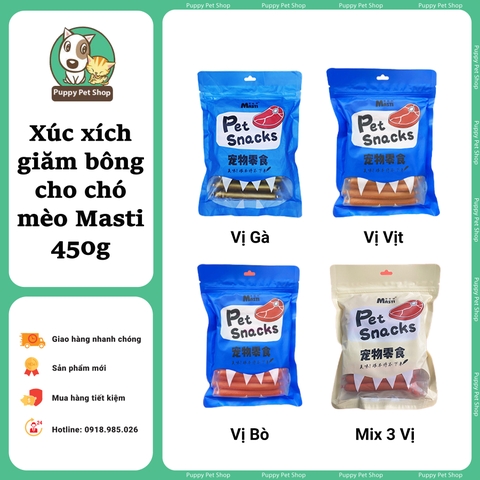 Xúc Xích Giăm Bông cho Chó Mèo Masti