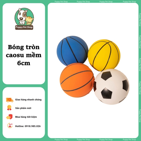  Bóng Cao Su Mềm 6cm Cho Thú Cưng