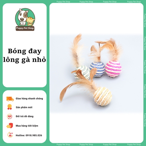 Bóng đay lông gà cho mèo