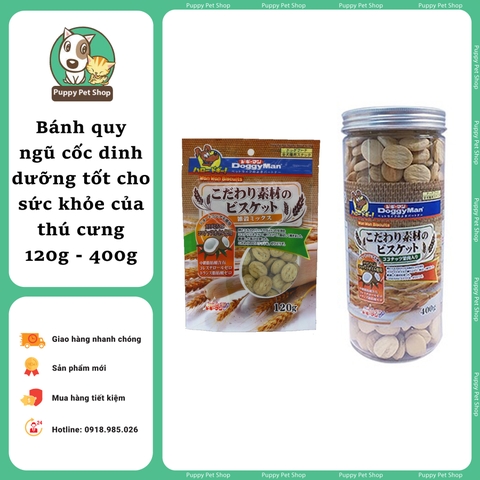 BÁNH QUY NGŨ CỐC DOGGYMAN CHO THÚ CƯNG 120g,400g