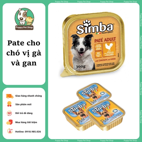 Pate cho chó SIMBA vị GÀ và GAN vỉ 150g ,300g - Nhập khẩu Ý