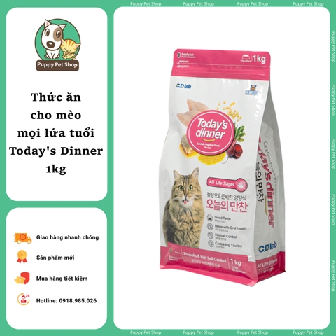 Thức ăn - Hạt cho mèo mọi lứa tuổi Today's Dinner All Life Stage 1kg