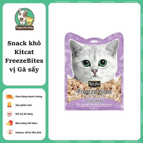 Snack thưởng sấy lạnh Cao cấp KITCAT FREEZE BITES GÓI cho mèo 15gr
