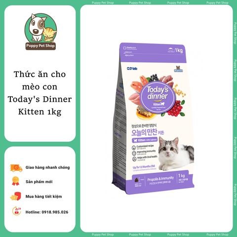 Thức ăn - Hạt cho mèo con dưới 12 tháng tuổi Today's Dinner Kitten 1kg