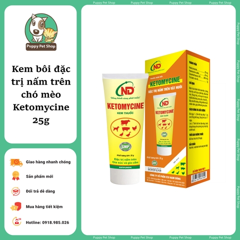 Kem Bôi Đặc Trị Nấm Trên Gia Súc Và Gia Cầm Ketomycine Tuýp 25g