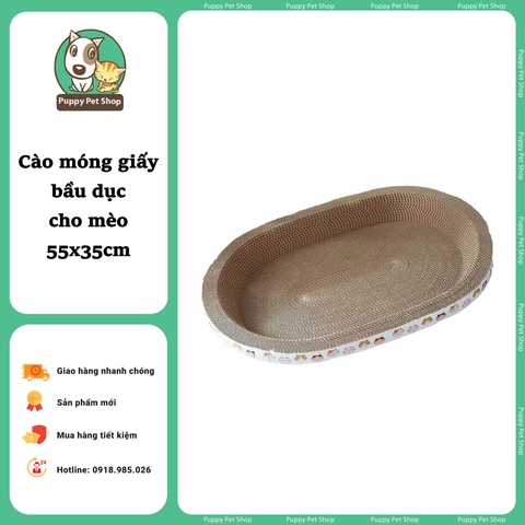 Cào móng bầu dục dành cho Mèo xả stress 55*35cm