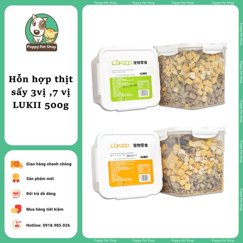 Hỗn hợp thịt sấy LUKII cho thú cưng, chó mèo - THỊT THẬT THƠM NGON