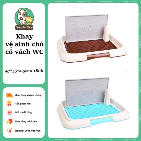 ♻Khay Vệ Sinh Đúng Chỗ Có Vách WC Cho Chó Đực🐕