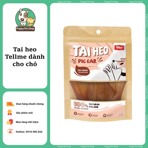 Tai heo sấy khô Tellme cho Chó 55g