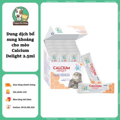 Dung dịch bổ sung khoáng cho Mèo Calcium Delight 2.5ml