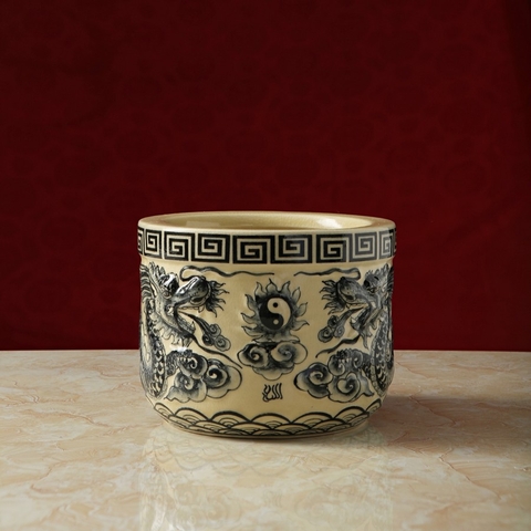 BÁT HƯƠNG ĐẮP NỔI GỐM CHU ĐẬU