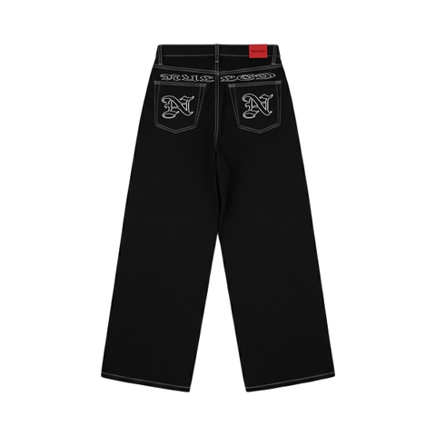 Quần jean đen ống rộng NULLED Black Wide Pants N-Q3179-N-Q21