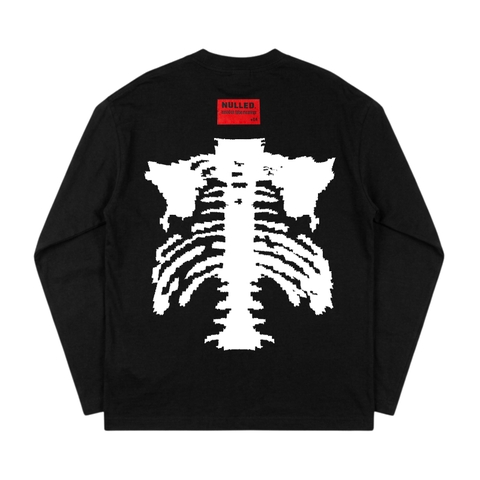 Áo tay dài đen in xương sườn NULLED Skeleton Grunge Tee N-T3229