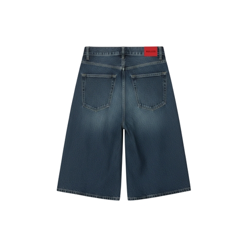 Quần short jean xanh thêu chữ NULLED N-Q3181-N-QS11