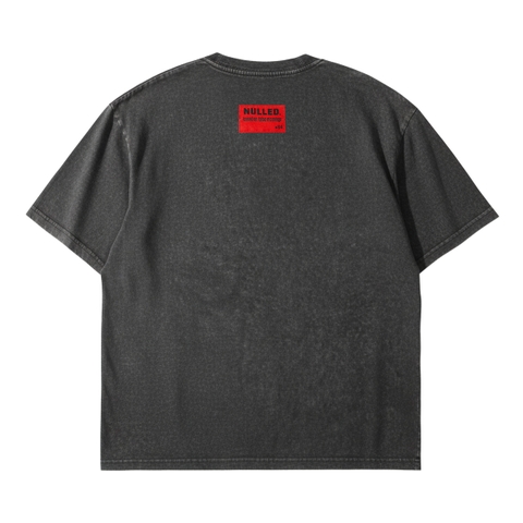 Áo thun đen wash in chữ NULLED Peak Graphic Tee N-T3128-HC-T13-D