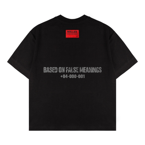 Áo thun đen in xước NULLED Distressed Logo Tee N-T3238